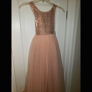 Blush/Rose Gold Girls formal dress size 10